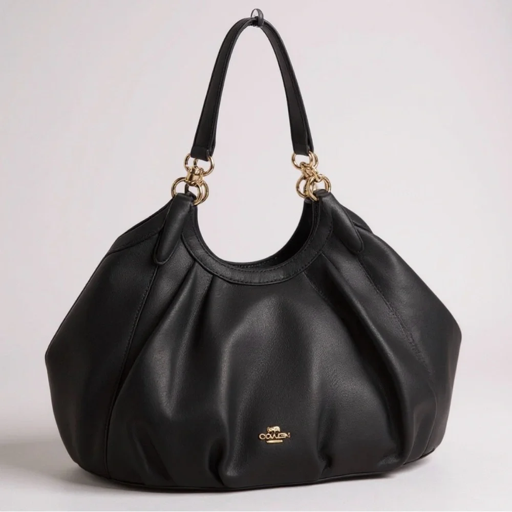 Coach Lily Black Leather Shoulder Bag